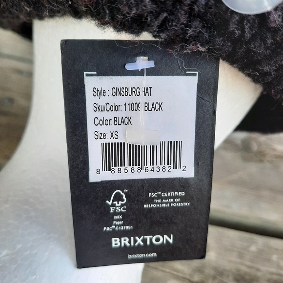 NWT Brixton Ginsburg Hat black boucle sherpa quilted liner unisex hat - Picture 12 of 16